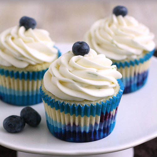Blueberry Cupcake With Cream Cheese Frosting